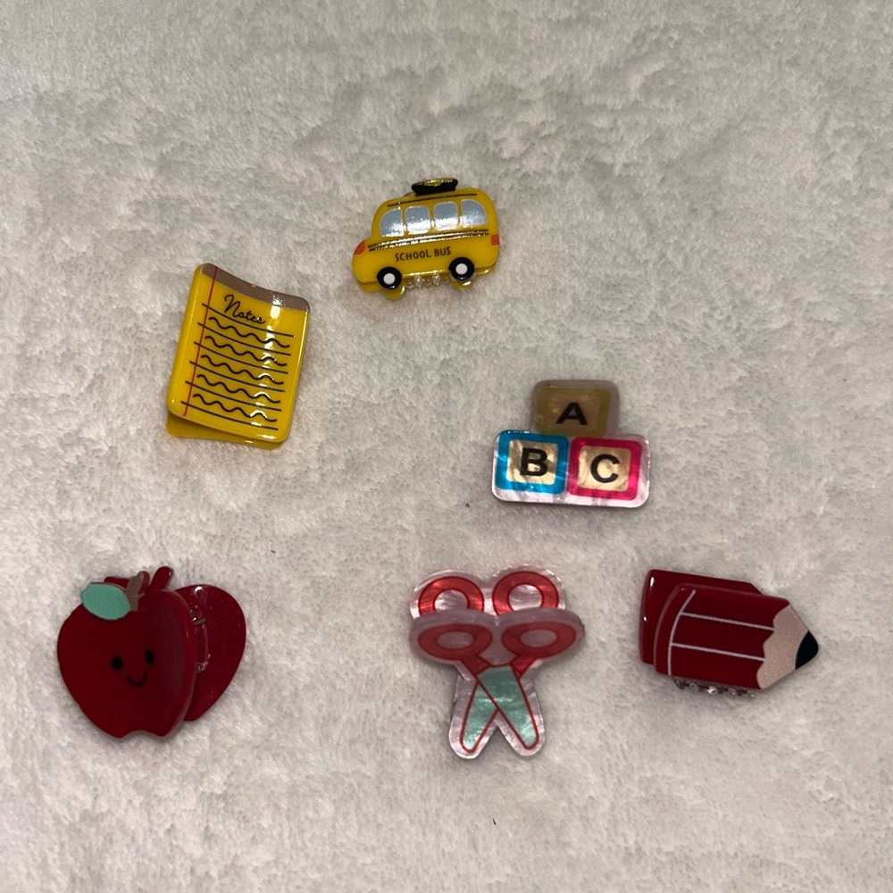 Colorful School-Themed Kids hair clips